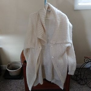 Button down knit, cream sweater